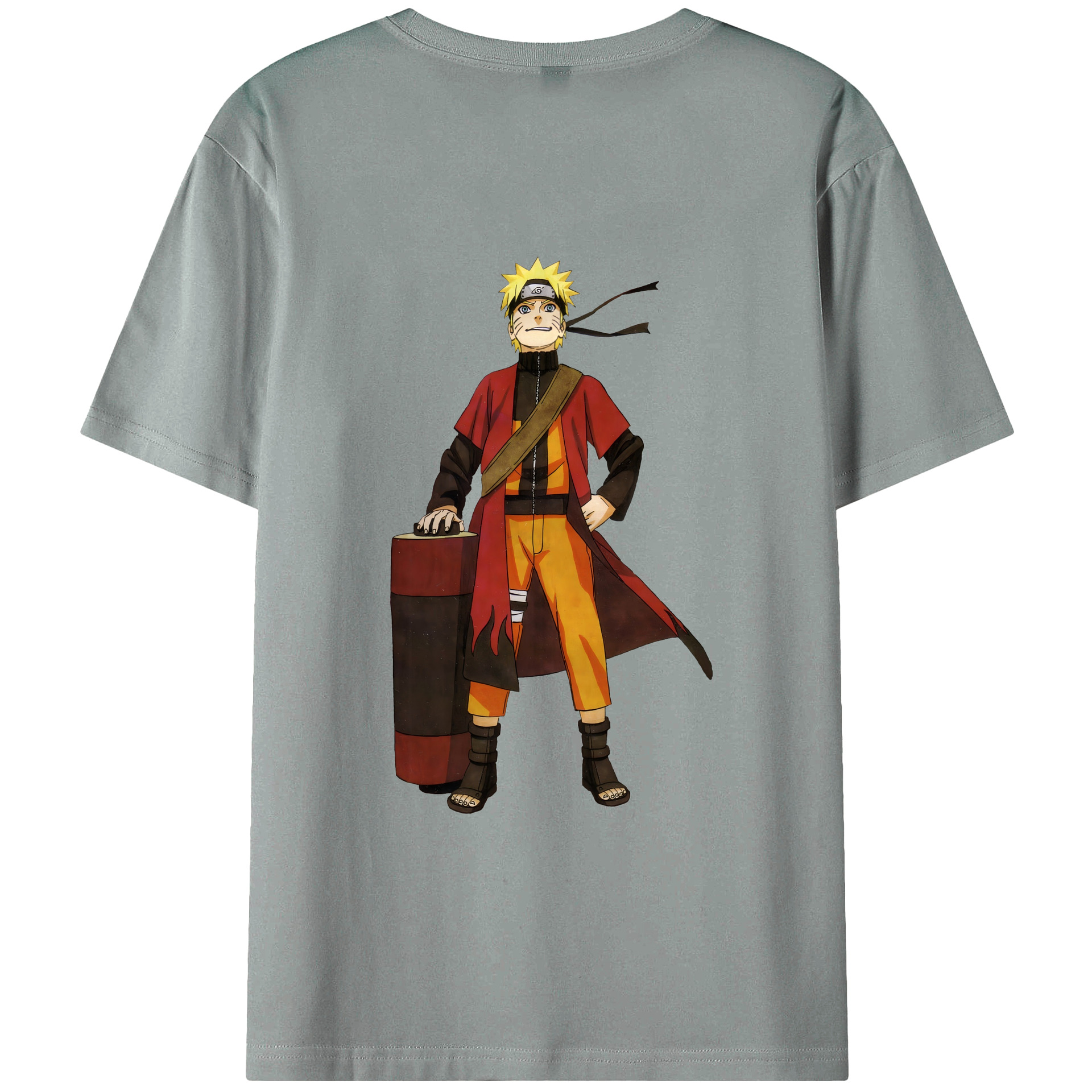 （画像用） NARUTO -ナルト- うずまき ナルト Uzumaki Naruto 綿100％ メンズ半袖Tシャツ（バックプリント） 通気性
